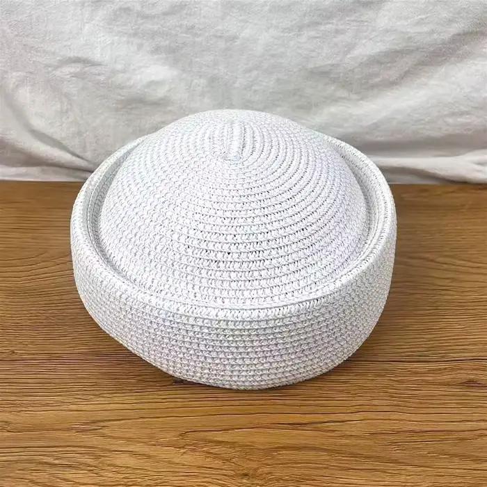 Nouveau chapeau d'été en paille, fait main, style mode, dôme, vintage, respirant, pour loisirs, chap