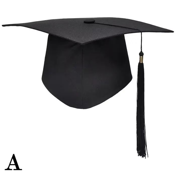 Chapeau de diplômé noir pour adultes, chapeau de graduation pour étudiants, décorations de fête de r
