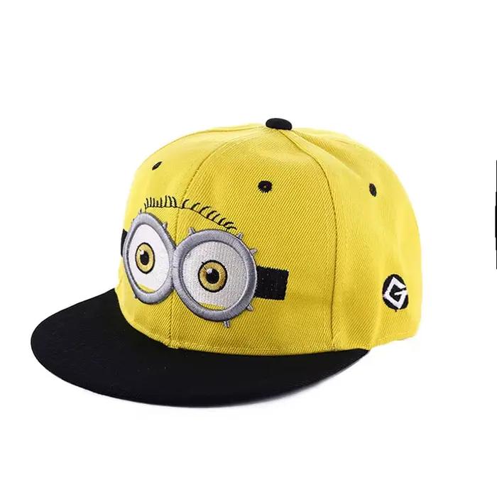 Chapeaux mignons à l'effigie des Minions de dessins animés, broderie œil, mode hip-hop, pour étudian
