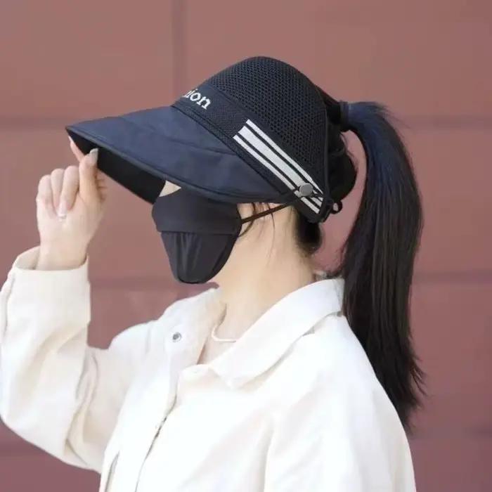 Chapeau de paille demi-ouvert à large bord pour femme, protection solaire, pliable et élégant, idéal