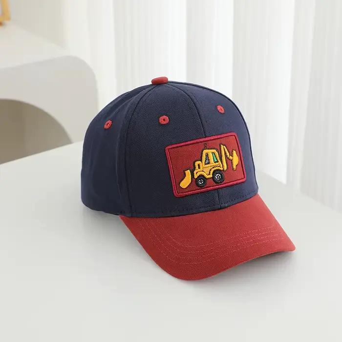 Casquettes de baseball d'été 2026 pour bébés garçons, brodées d'excavatrices, pour enfants de 2 à 8