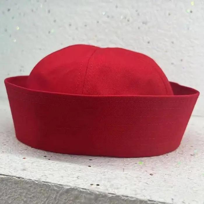 Chapeau de marin octogonal à rayures pour cosplay, casquette de marin coréenne tendance pour femme,