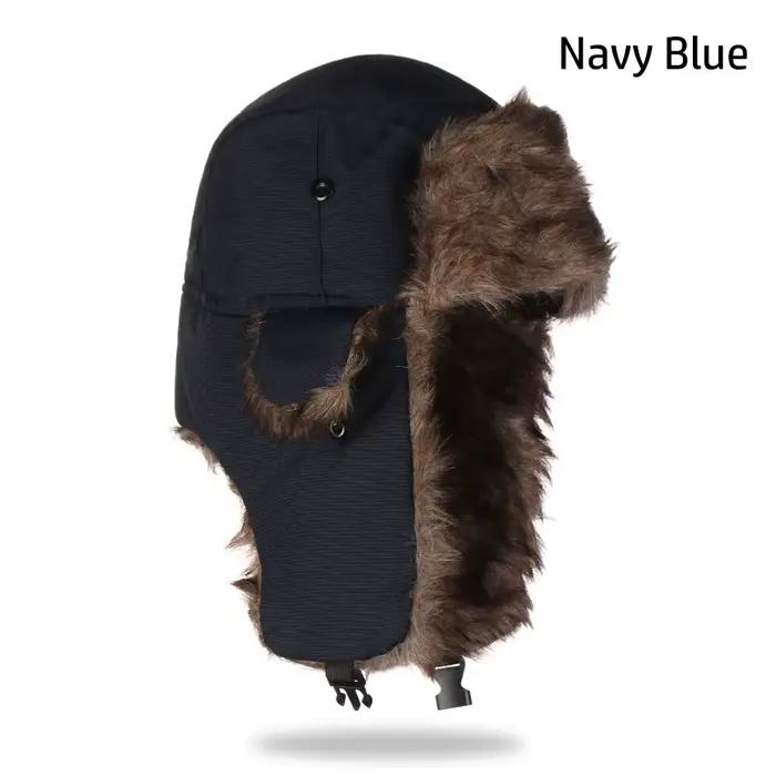 Hommes femmes trappeur oreillette chapeaux d'hiver chapeau de Ski casquette d'hiver russe Ushanka
