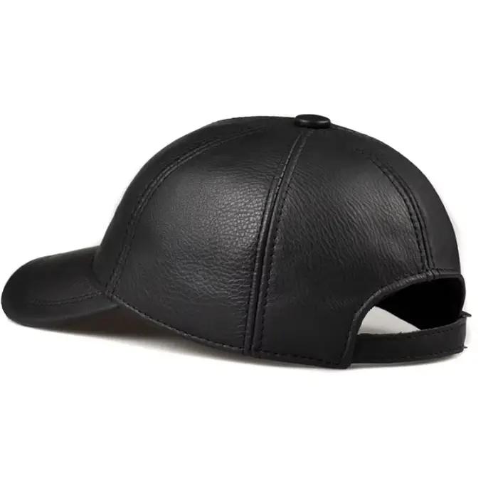 Casquettes de baseball en cuir véritable pour hommes et femmes, chapeaux Hip Pop, bonnet, langue de