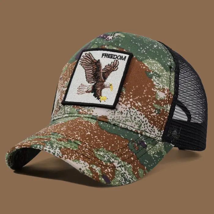 Casquette de camionneur unisexe avec broderie et appliques d'aigle – Convient pour un usage quotidie