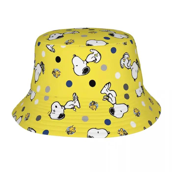 Chapeau Bob Jaune pour Adolescent, Pliable, Motif Snoopys Woodstock, pour l'Été, Chapeau de Pêcheur