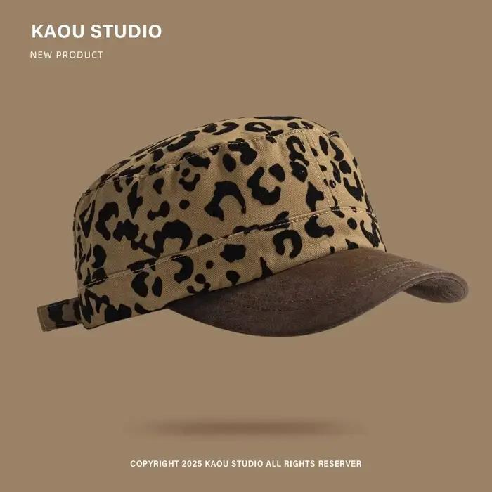 Maillard Style rétro imprimé léopard casquettes de Baseball femmes montrer visage petit printemps au