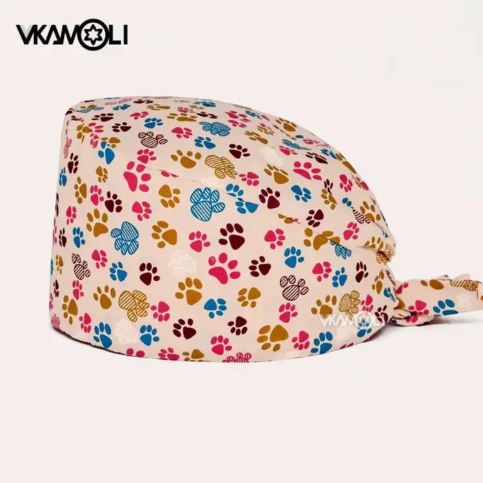Animal mignon empreinte motif impression infirmières chapeaux pour femmes gommage casquette anime go