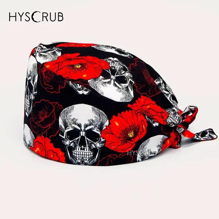 Chapeau de gommage en coton à motif de citrouille d'halloween, casquette de travail de protection mé