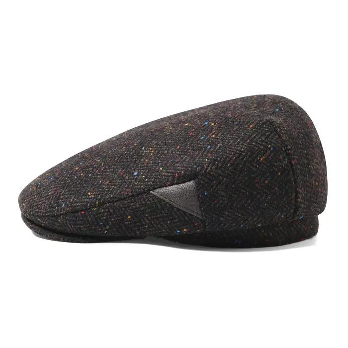 Jangoul laine Tweed chevrons casquette irlandaise hommes femmes béret taxiste pilote chapeau gavroch