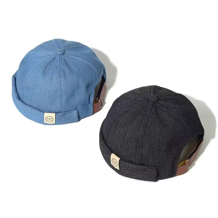 Chapeau sans bord vintage en coton pour hommes et femmes, bonnet respirant, chapeaux rétro réglables