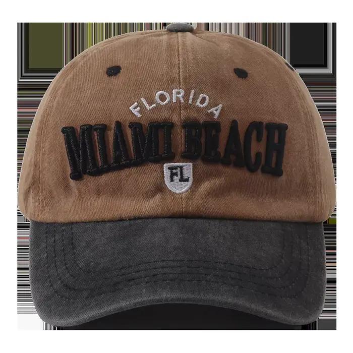 Miami Beach Letter Casquette de baseball brodée Hip Hop Snapback Chapeau réglable en coton Snapback