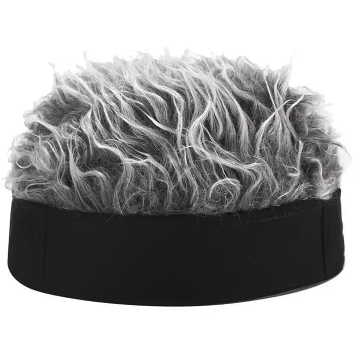 Casquettes Perruques pour Hommes – Chapeau Hip-Hop Tricoté à Cheveux Pointus – Casquette Visière Fan