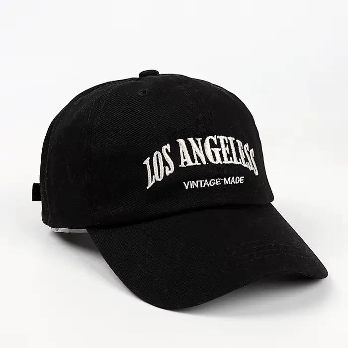 Casquette de baseball unisexe pour hommes et femmes, broderie Los Angeles, effet vieilli, douce, déc