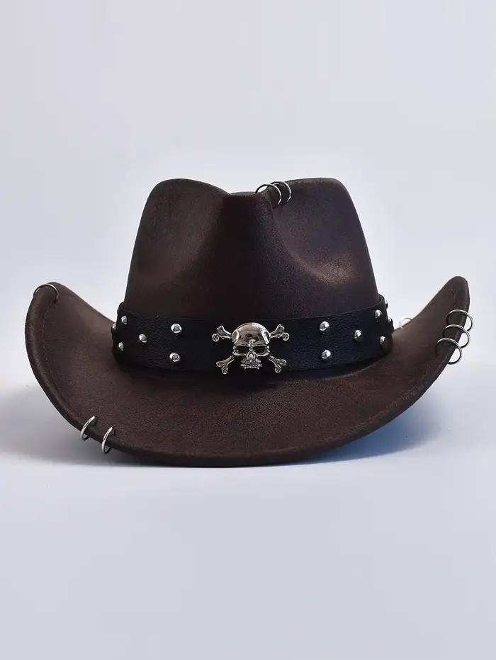 Chapeau de Cowboy occidental Vintage en Faux cuir pour hommes, chapeaux de Jazz pour hommes, chapeau