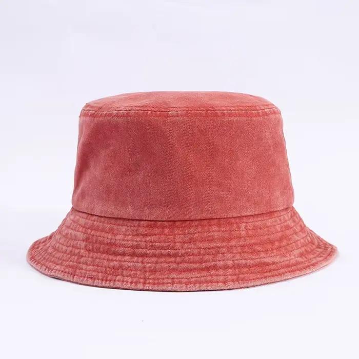 Chapeau de pêcheur en denim délavé rétro, pare-soleil polyvalent, petit chapeau à visage uni pour le