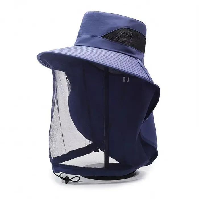 Chapeau anti-moustiques unisexe pliable avec filet invisible, protection contre les insectes et les