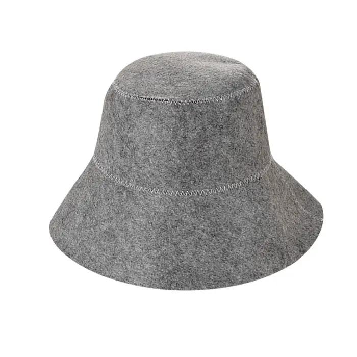 Chapeau de Sauna en feutre Anti-chaleur, casquette russe épaisse en feutre de laine, bonnet de douch
