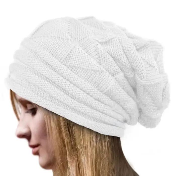 Bonnet Baggy tricoté surdimensionné chapeau d'hiver Ski casquette ample Skullies bonnets femmes homm