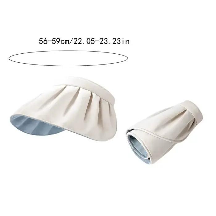Casquette de protection solaire pliable pour femme visière anti-uv style bandeau ou chapeau coquille couleurs rouge blanc gris vert armée noir occassions extérieures journée ensoleillée randonnée vacances plage