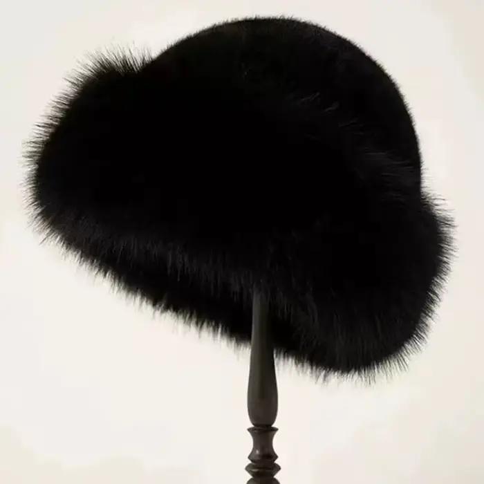 Nouveau chapeau seau en fourrure moelleuse pour femmes