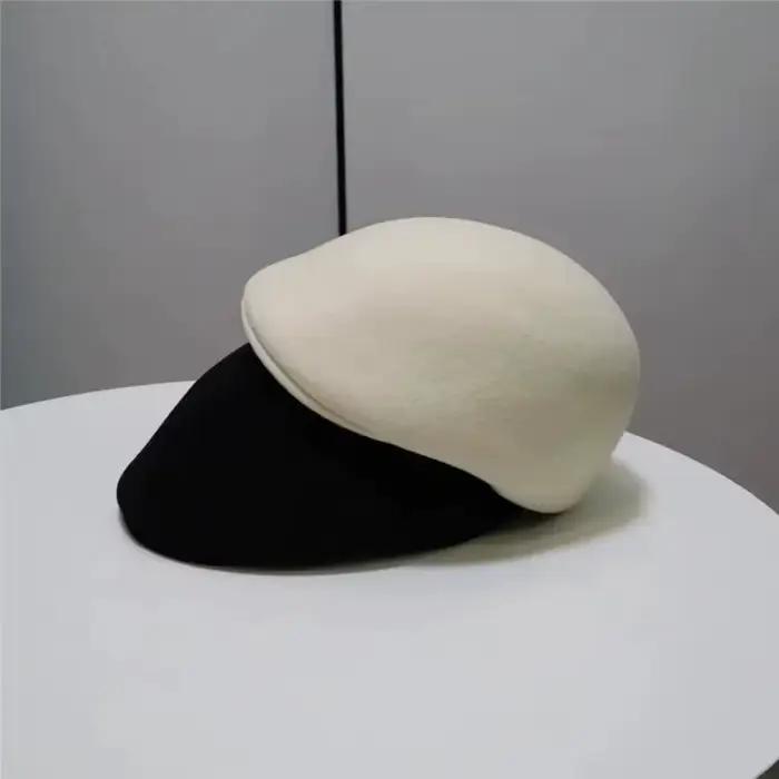 Casquette classique en feutre de laine épaisse pour femme