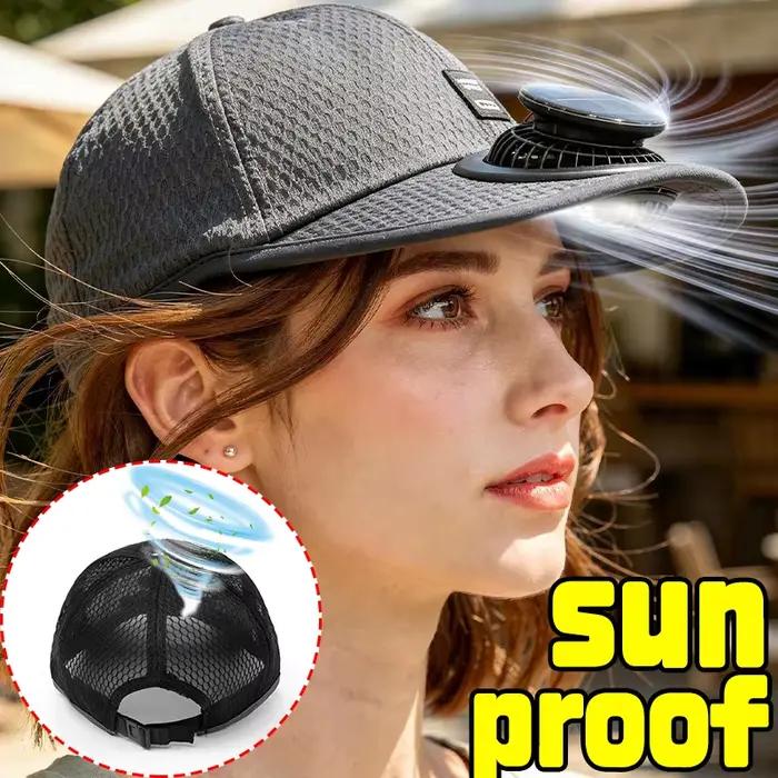Casquette de refroidissement avec panneau solaire pour le travail