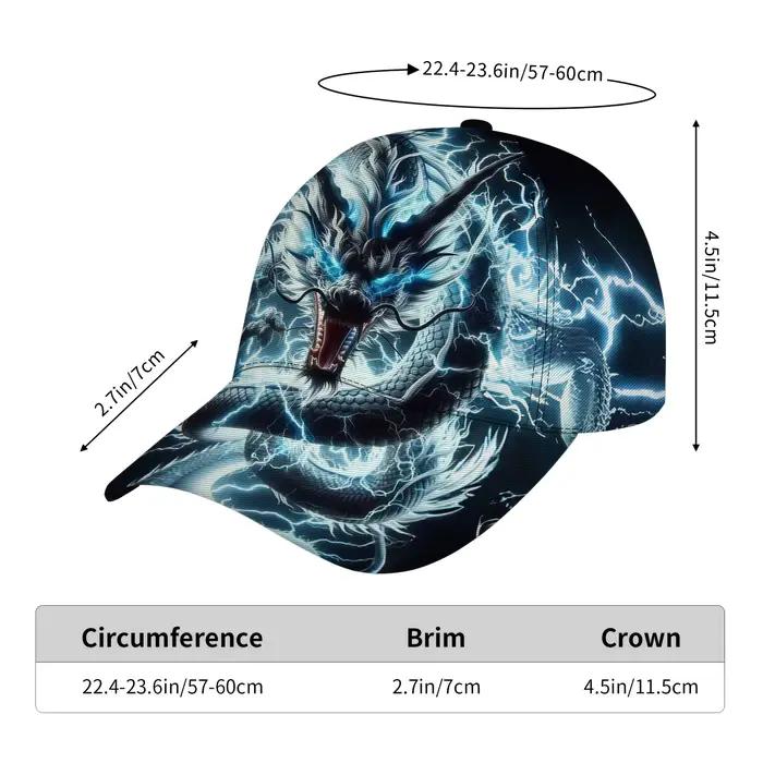 Casquette de baseball unisexe Dragon Éclair Doré