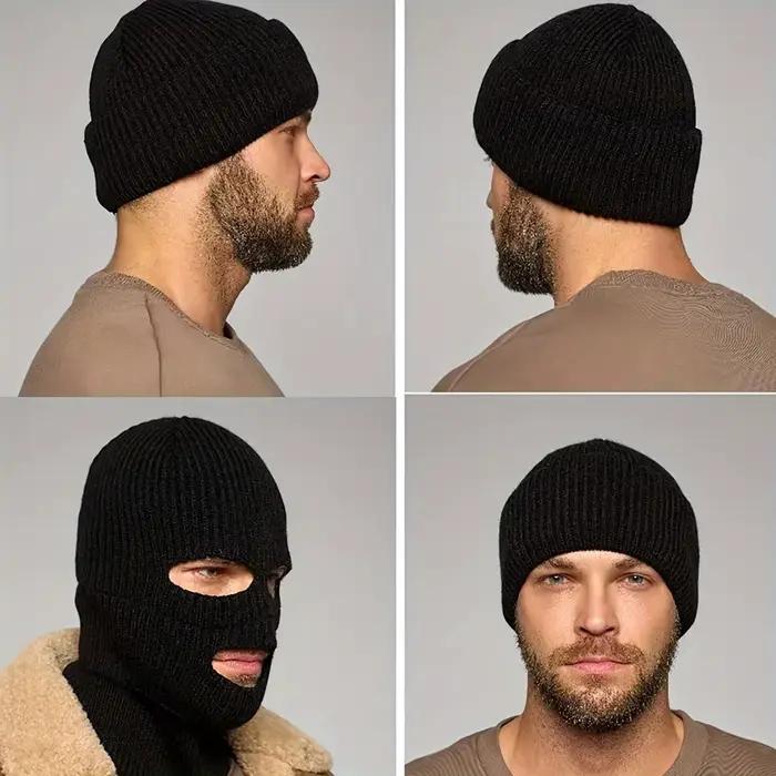 Chapeau en tricot pour sports d'hiver avec cagoule intégrée | Coupe-vent respirant