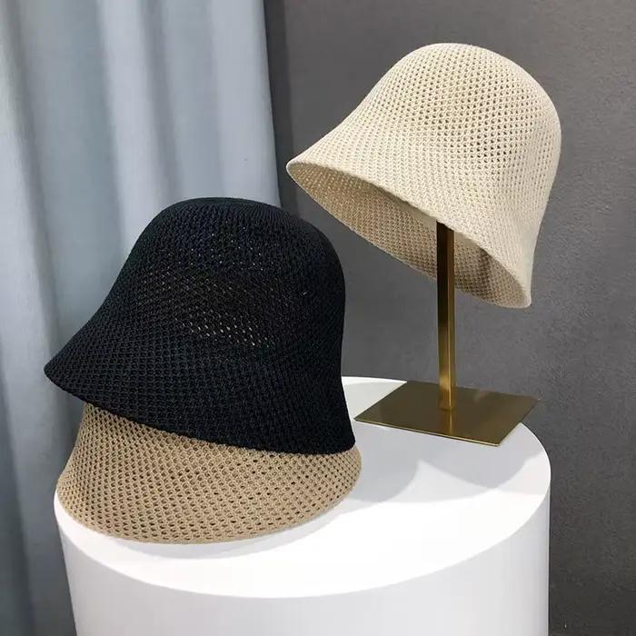 Nouveau Chapeau Bob d'été uni à large bord pour femme