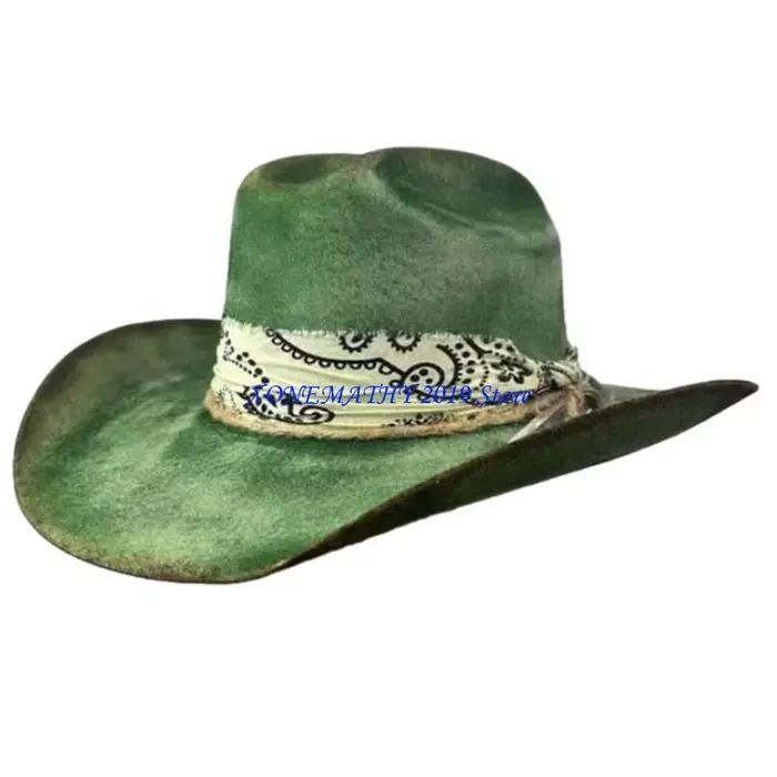 Chapeau Cowboy à sangle en plumes F42F