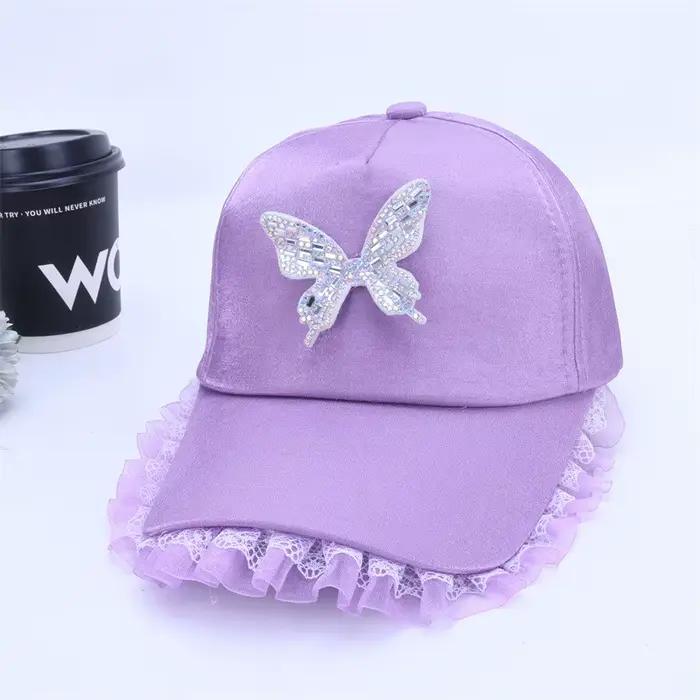Casquette de baseball en dentelle polyester pour filles style streetwear toutes saisons occassions speciales