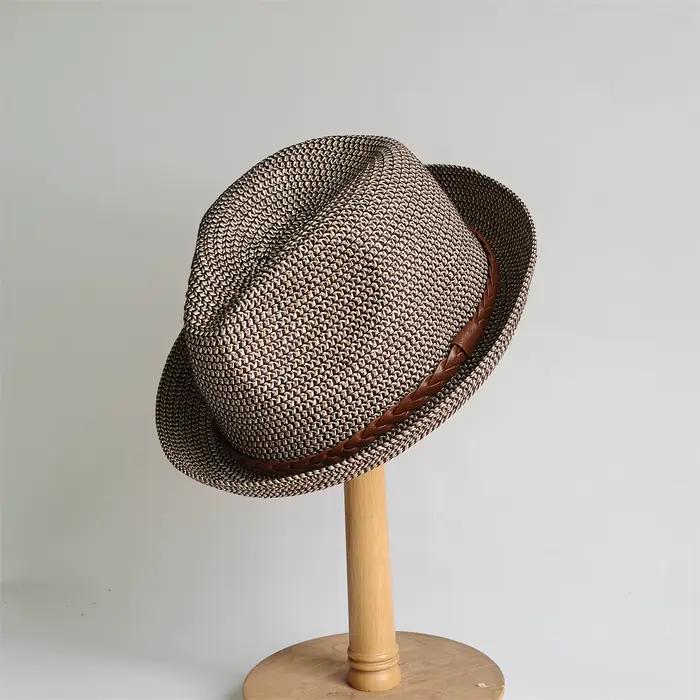 Nouveaux chapeaux de soleil en paille Fedora pour femmes et hommes