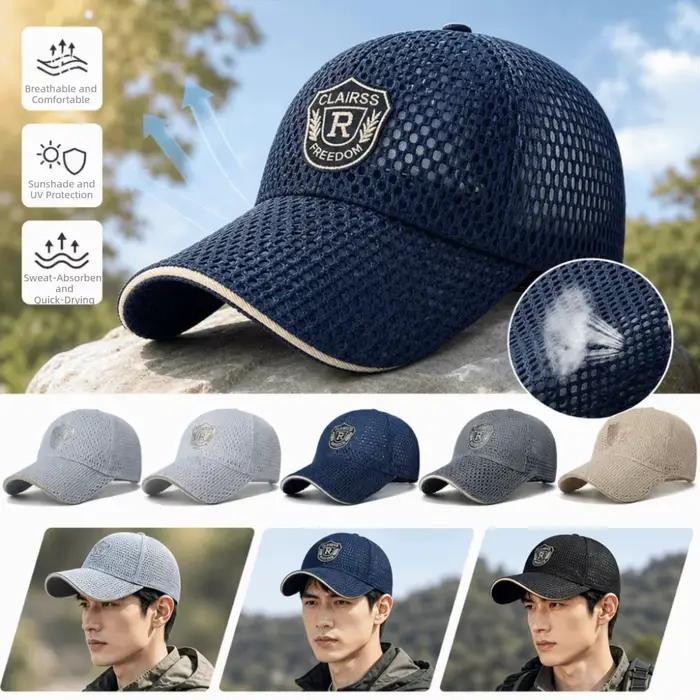 Casquette de baseball créative multicolore en maille respirante avec motif brodé