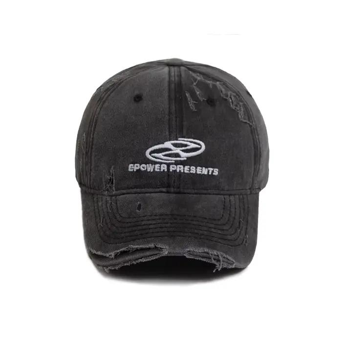 Casquette de baseball vintage en coton délavé brodé pour homme et femme