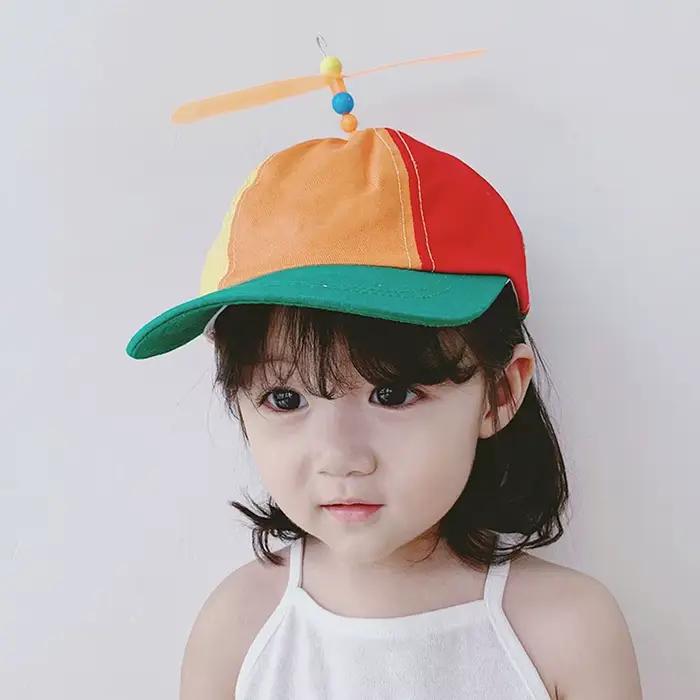 Casquette de baseball décontractée arc-en-ciel avec hélice d'hélicoptère amusante