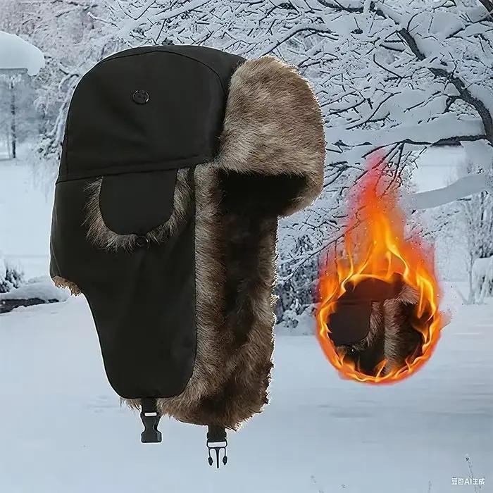 Chapeau de bombardier ushanka homme style militaire hiver avec cache-oreilles coupe-vent robuste polyvalent