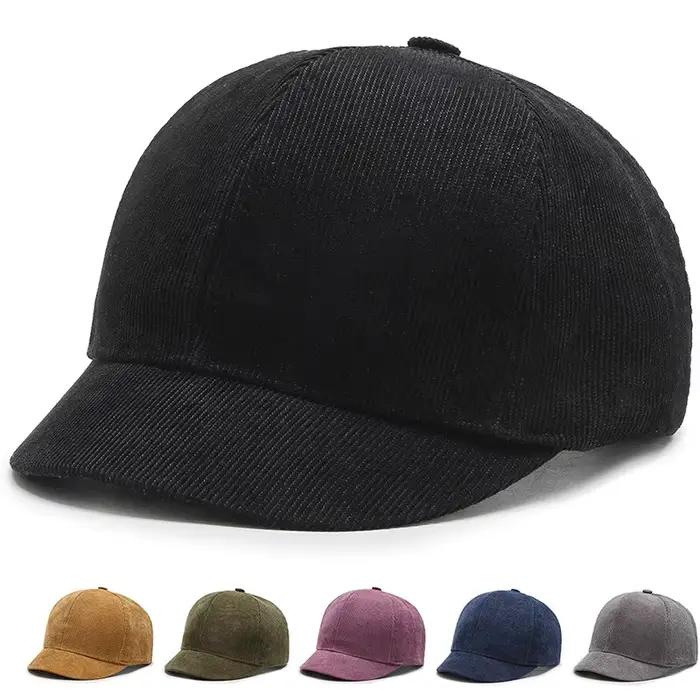 Casquette de baseball brodée en velours côtelé pour hommes et femmes