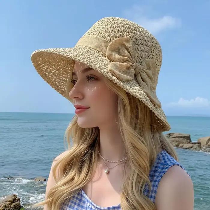 Chapeau de soleil de plage à large bord souple