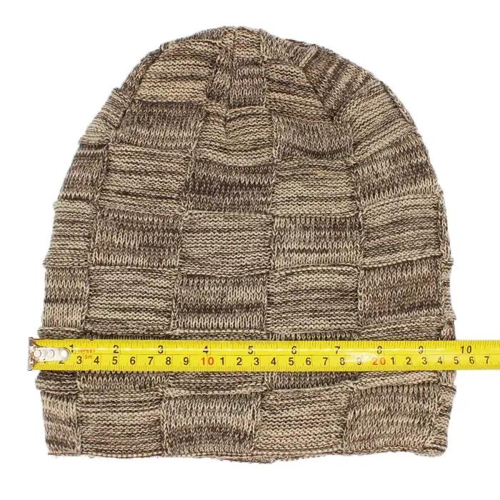 Chapeau chaud hiver unisexe en coton polyester style sport motif plaid pour adultes sorties en plein air occasions spéciales
