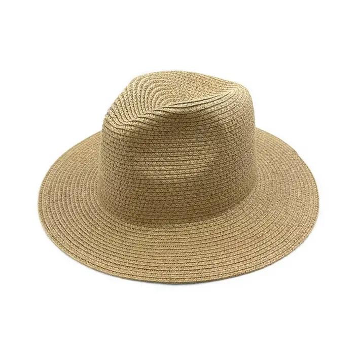 Chapeau Panama Jazz Vintage Grande Taille Couleur Unie Protection UV
