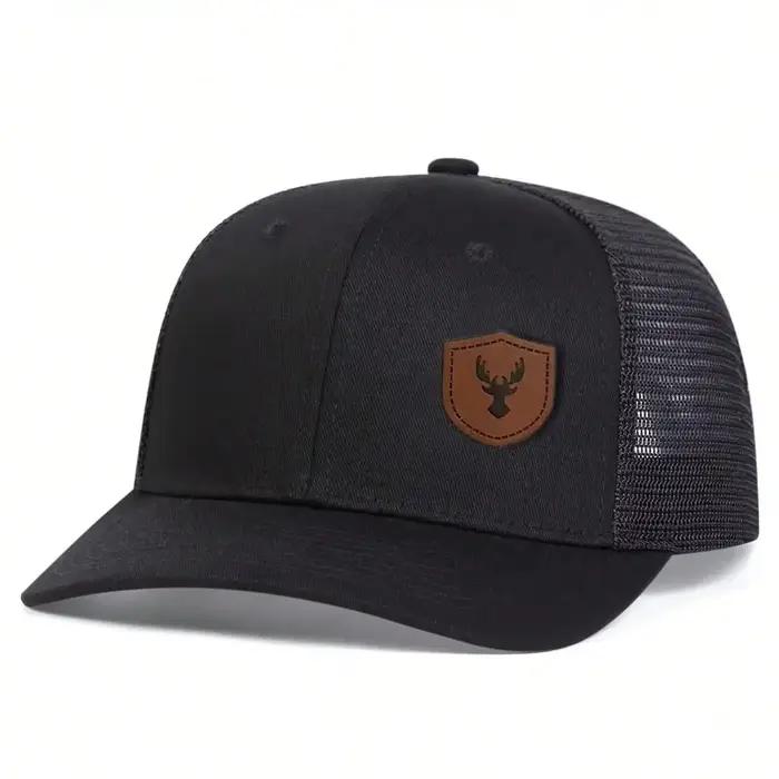 Casquette de baseball unisexe en cuir avec petites cornes de cerf