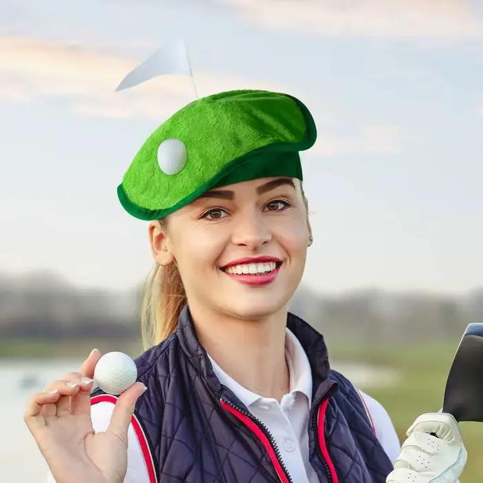 Chapeau de béret de golfeur drôle pour hommes et femmes vêtement de sauna pour fête à thème de golf avec sensation de balle de golf accessoire de fête fantaisiste