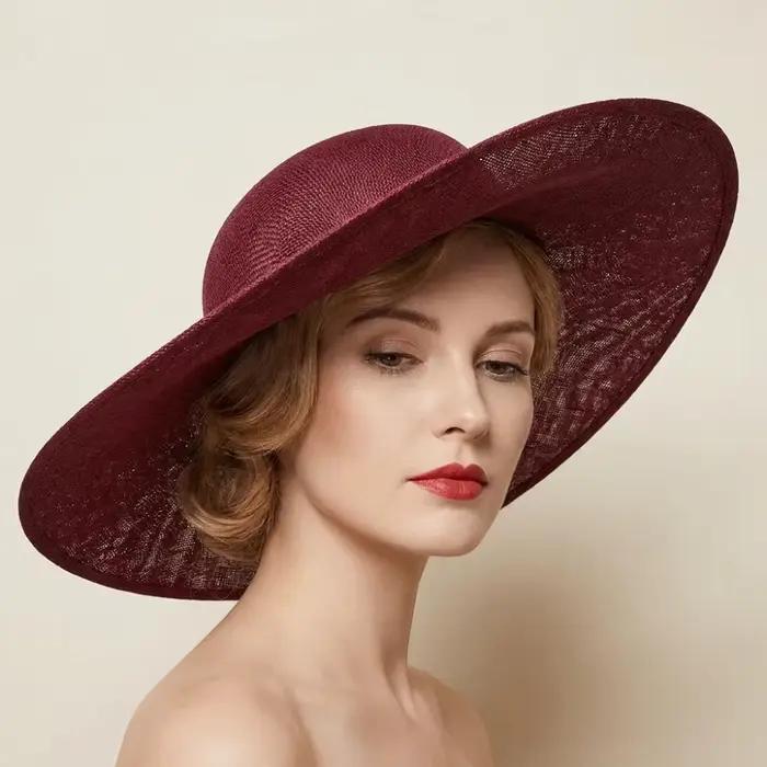 Chapeau rétro en maille couleur unie à large bord