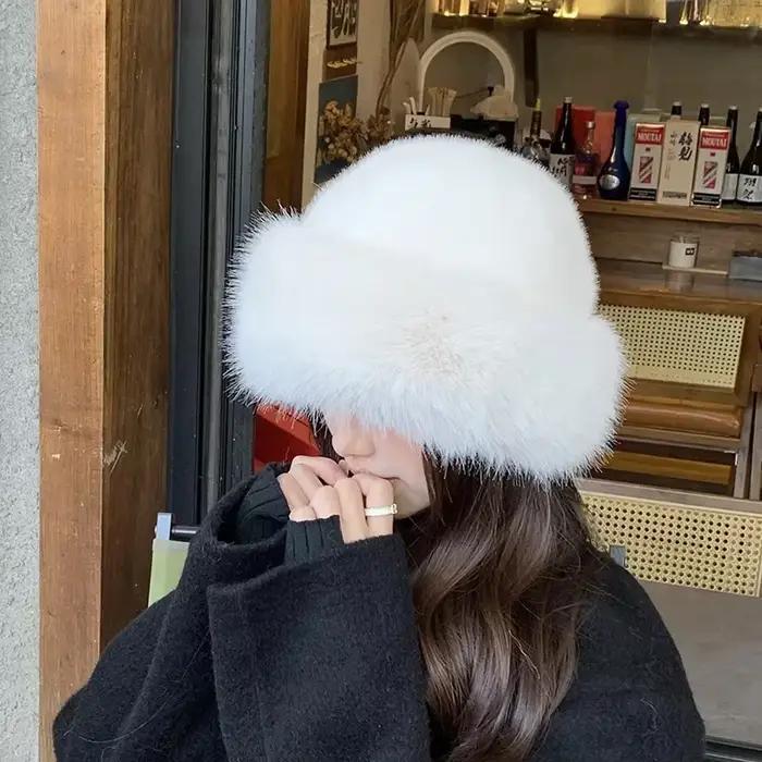 Nouvelle mode femme casquette de fourrure chapeau