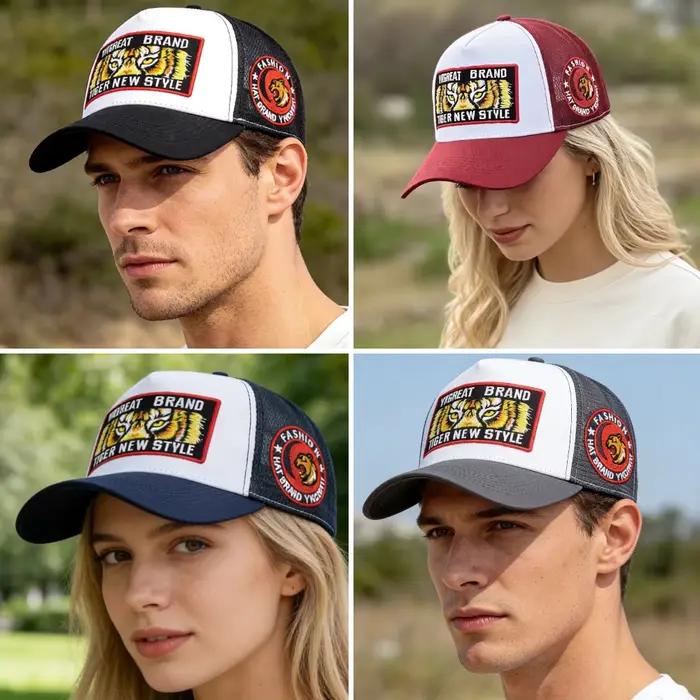 Nouvelle casquette de baseball unisexe brodée œil de tigre