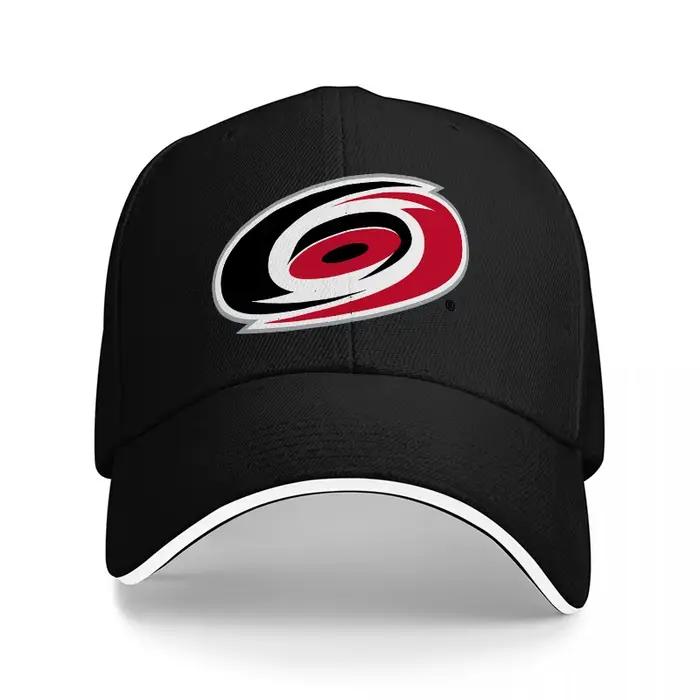 Casquette de baseball noire ajustable avec logo de l'équipe de la LNH Carolina Hurricanes