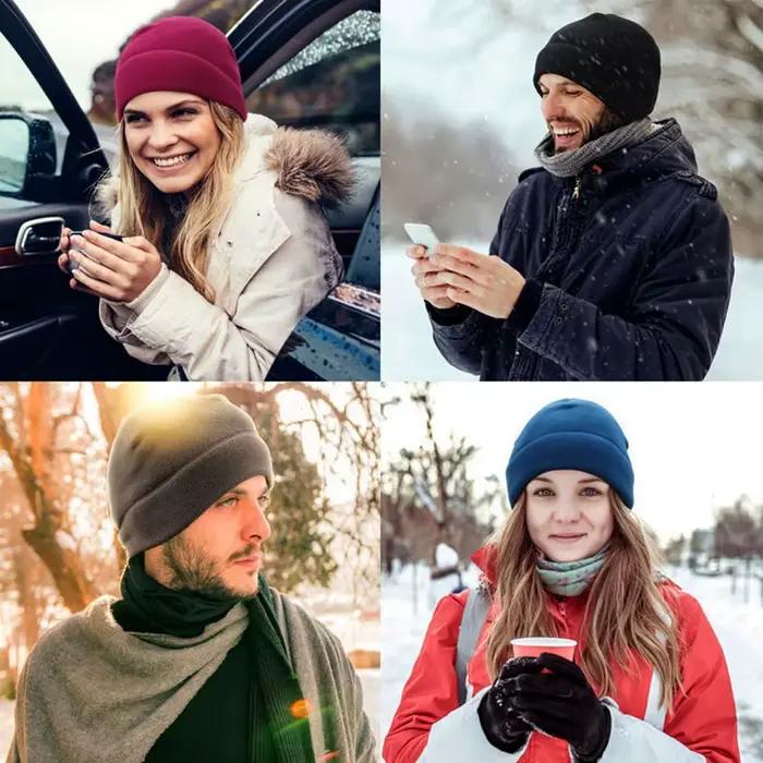 Chapeaux en tissu polaire chaud unisexe