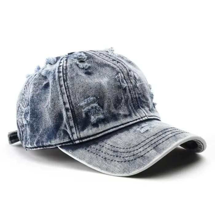 1 casquette de baseball style Y2K délavée avec trous