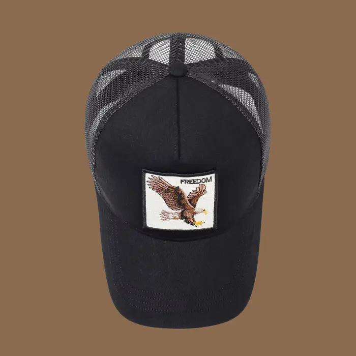 Casquette de camionneur unisexe avec broderie et appliques d'aigle – Convient pour un usage quotidien décontracté